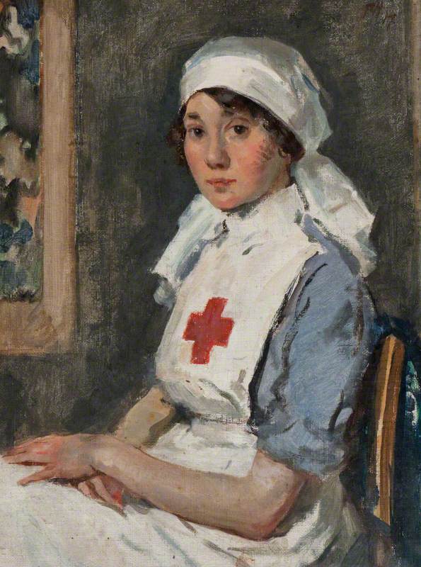 Mrs Eley as a Girl in Red Cross Uniform