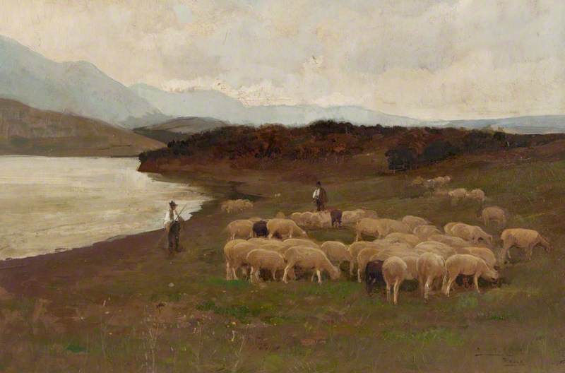 Landscape with Sheep and Shepherds