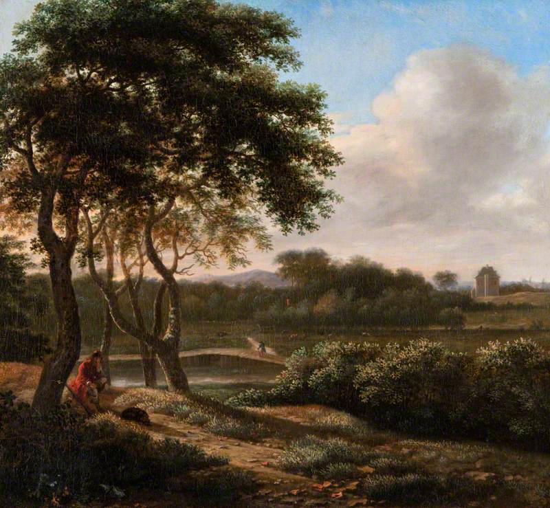 Landscape with Figure in Red