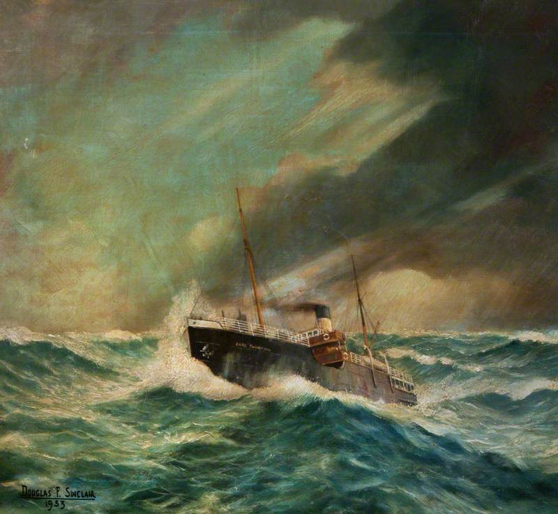 SS 'Thorfinn' during the Hurricane of 1953