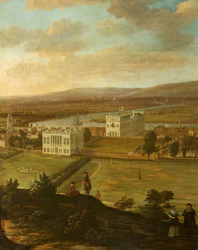 View of the Queen's House and Greenwich Palace from One Tree Hill