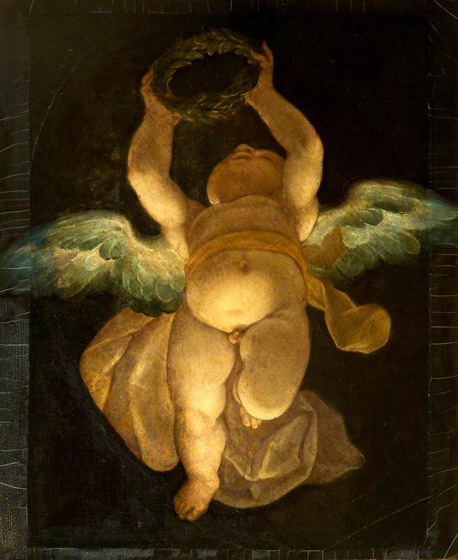 A Cupid Carrying a Laurel Wreath