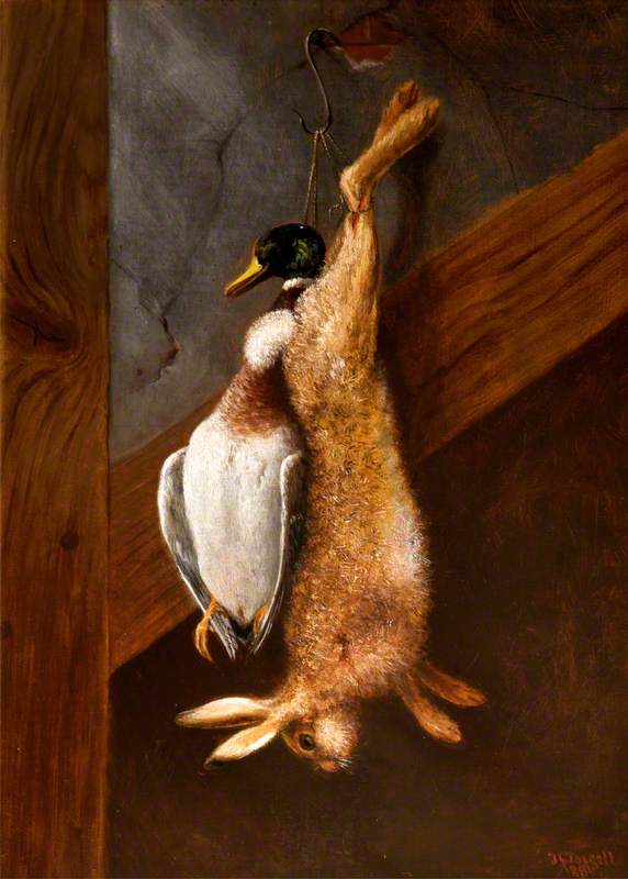 Dead Duck and Hare, Hanging from a Rafter