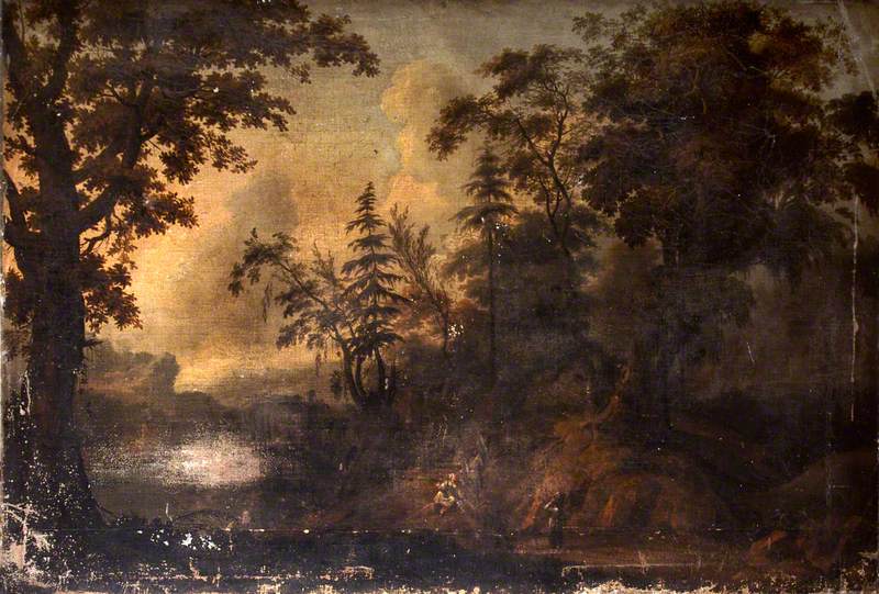 Wooded Rocky Landscape with Figures