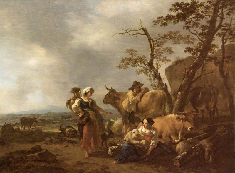 Pastoral Scene with Figures and Animals