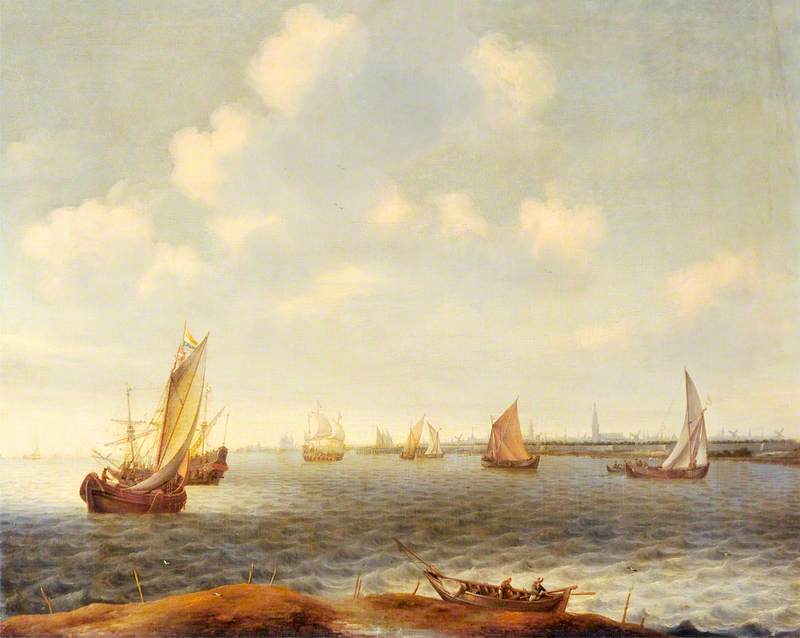 Vessels in an Estuary off Amsterdam