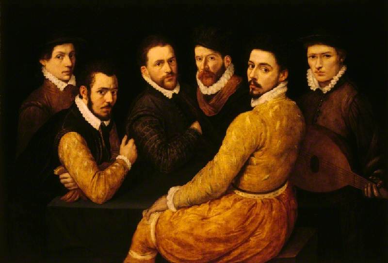 A Group of Six Men, including a Self Portrait (?)
