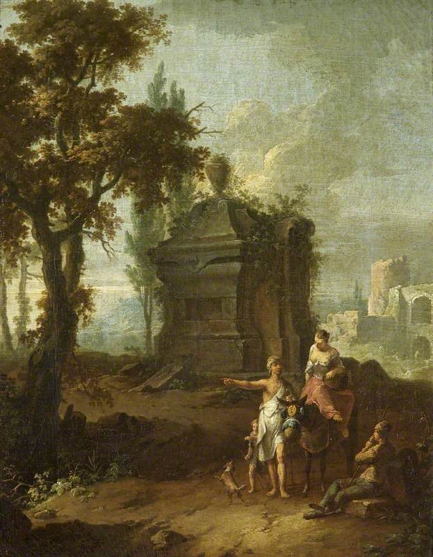 Landscape with a Tomb and Figures