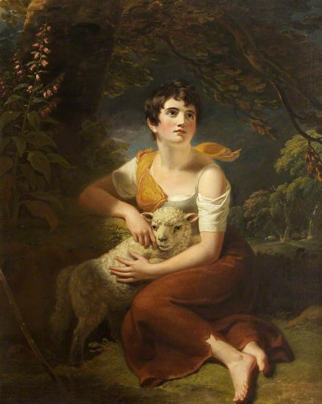 A Shepherdess with a Lamb in a Storm