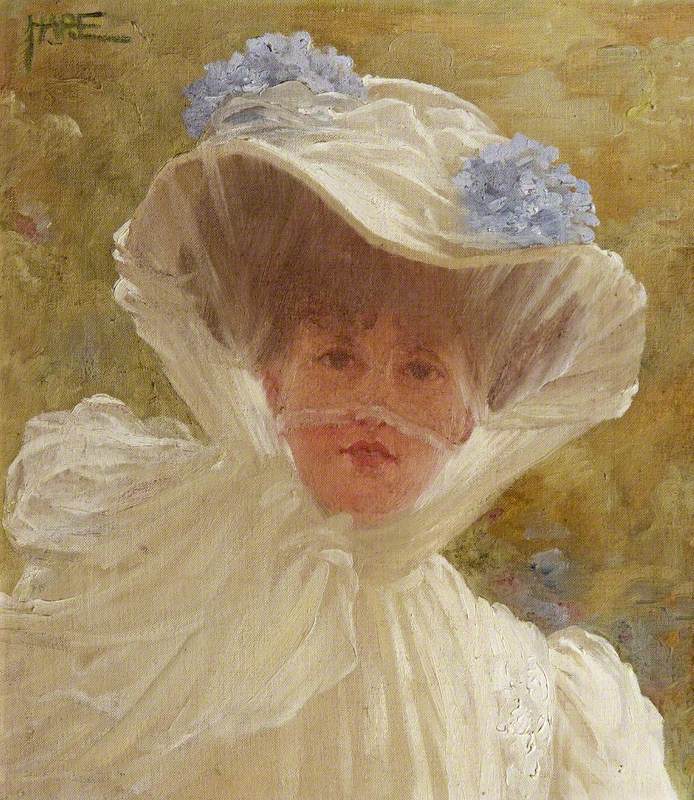 Alda Weston (d.1947), Lady Hoare, in a White Hat