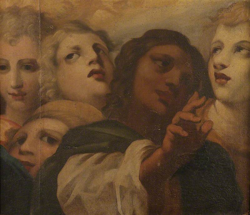 Heads of the Blessing Christ and Four Angels