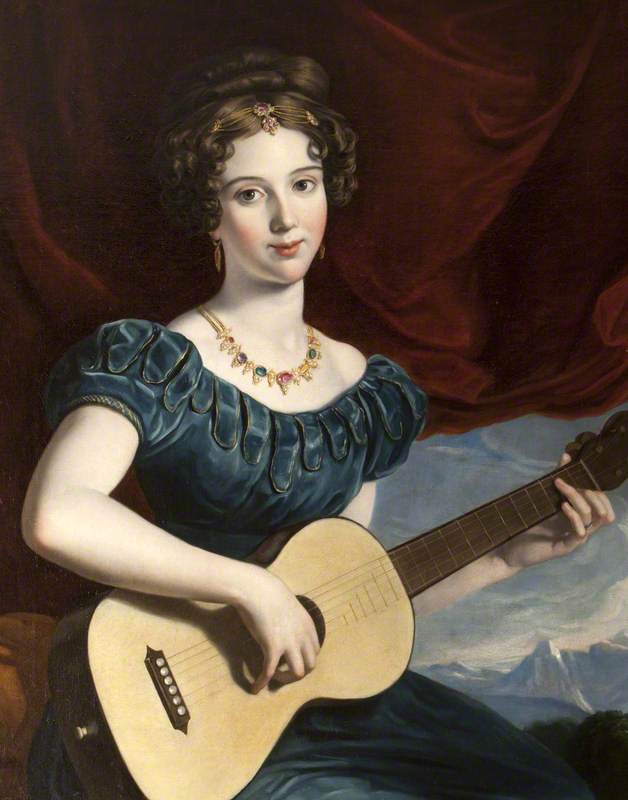 A Lady of the Petre Family Playing the Guitar
