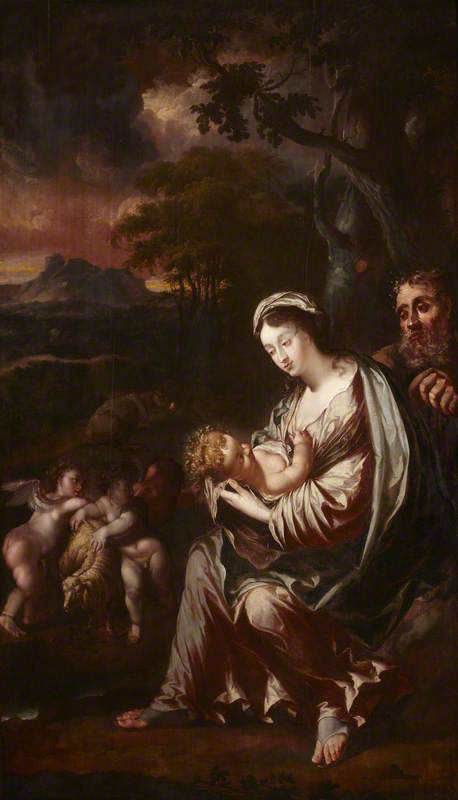 The Rest on the Flight into Egypt with Putti-Angels and a Lamb