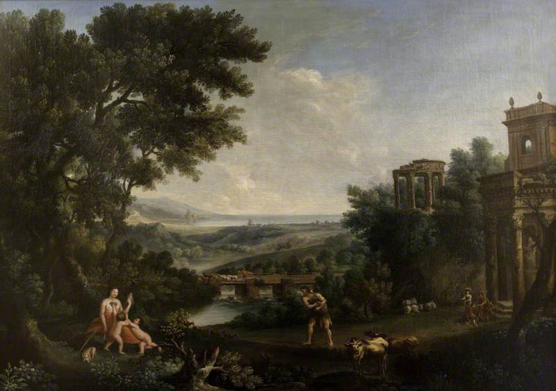 A Classical Landscape with Figures and Cattle
