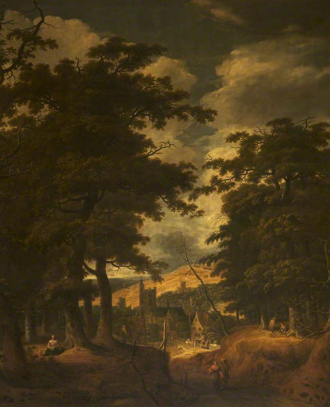 A Wooded Landscape with a Village