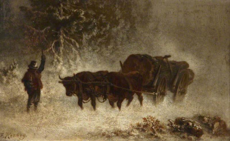 Ox-Cart in a Snow Storm