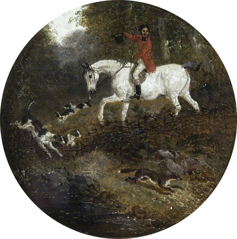 Eight Circular Foxhunting Scenes: Hounds Pursuing a Fox in Covert