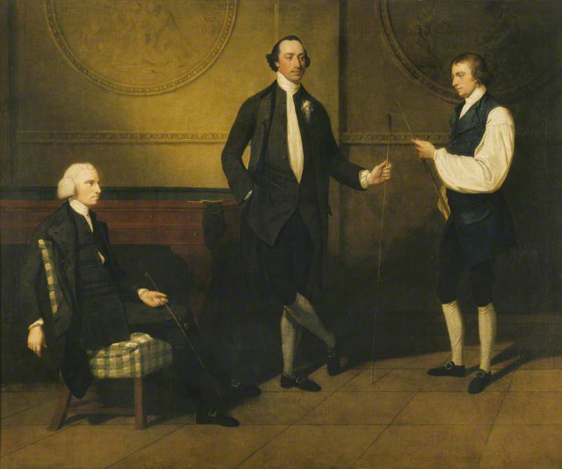 The Reverend Charles Everard Booth (c.1726–1792), Captain Griffith Booth, RN, and an Unidentified Man, Playing Billiards