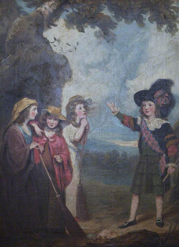 Four Children Acting Macbeth and the Witches