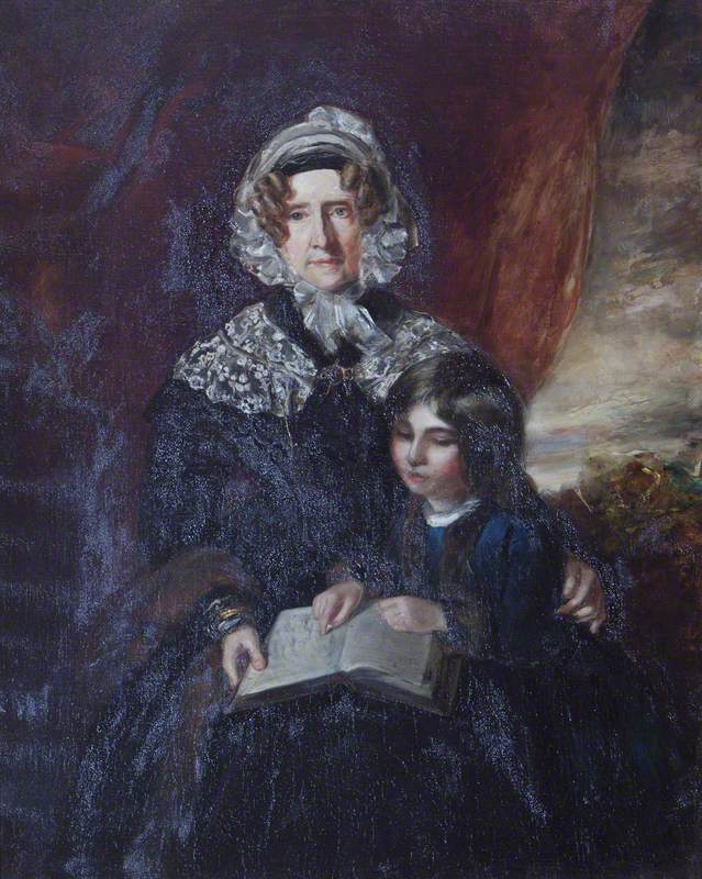 Frances Bankes (1756–1847), Lady Brownlow, and Her Great-Grandson John William Spencer Brownlow Egerton Cust (1842–1867), Later 2nd Earl Brownlow