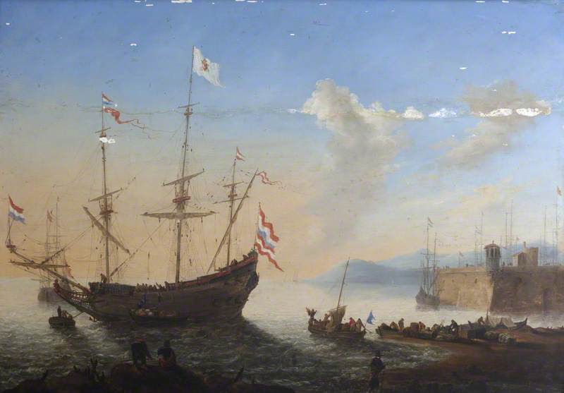 A Dutch Ship in a Harbour
