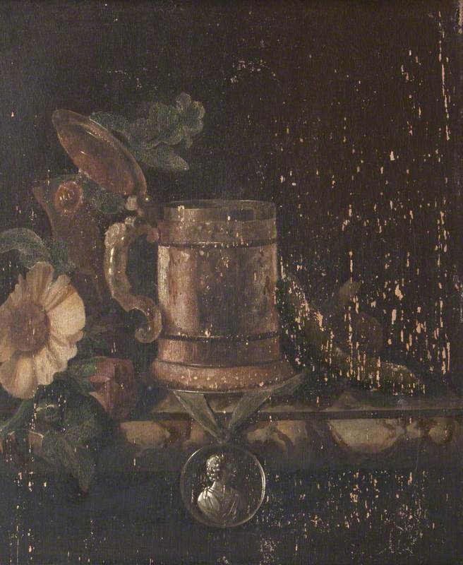 Still Life of a Tankard, Flowers and a Medal
