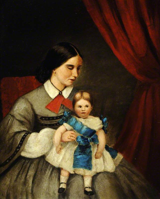 Jane Charlotte Rose Every (d.1874), Mrs Rowland Mosley, and Her Eldest Daughter Theresa Jane Mosley