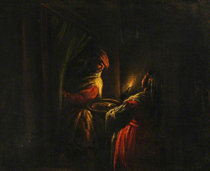 Figures in a Candlelit Interior