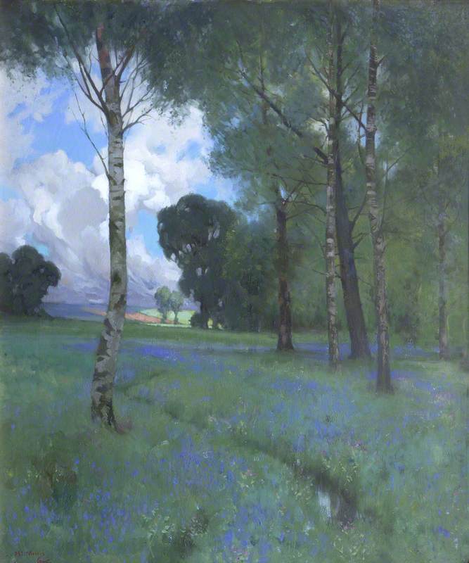 Wooded Landscape with Bluebells