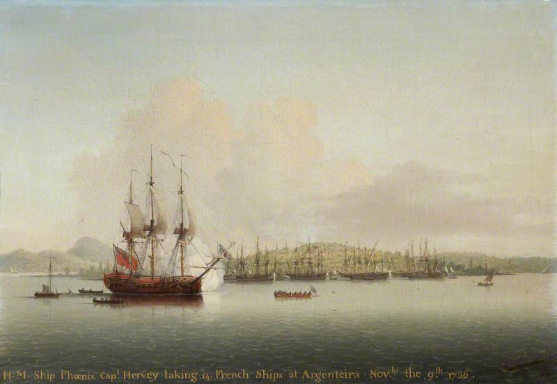 Captain Augustus John Hervey (1724–1779), Later 3rd Earl of Bristol, in the 'Phoenix', Taking 14 French Ships at Argentiera, 9 November 1756