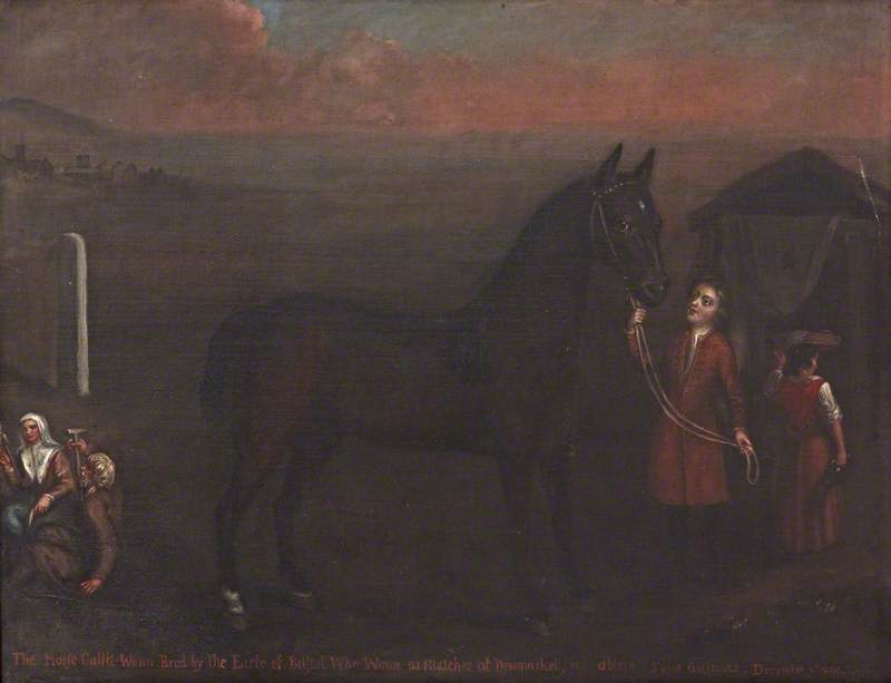 A Horse Called 'Wenn', with His Groom and Other Figures, at Newmarket