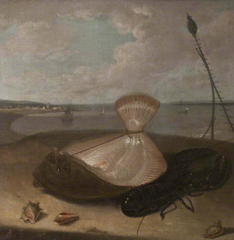 Turbot, Lobster and Sea Shells, in the Thames Estuary (?)