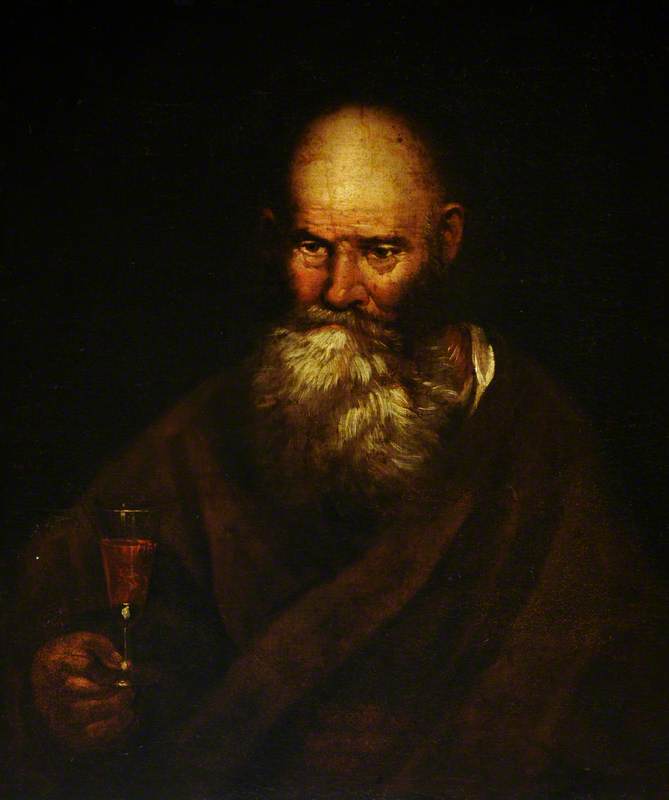 A Bearded Man with a Wine Glass