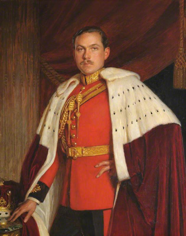Philip Grantham Yorke (1906–1974), 9th Earl of Hardwicke, in Guard's Uniform and an Earl's Cape