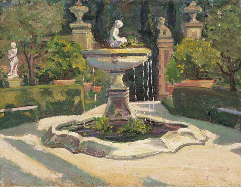 A Fountain in a Garden near Florence