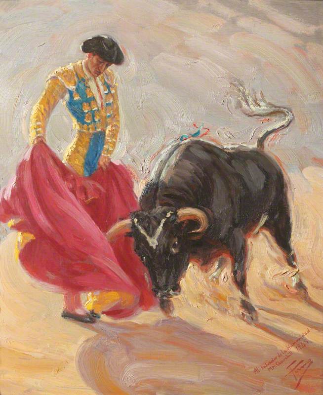 A Bullfight with the Bull 'Perdigón' Charging the Toreador