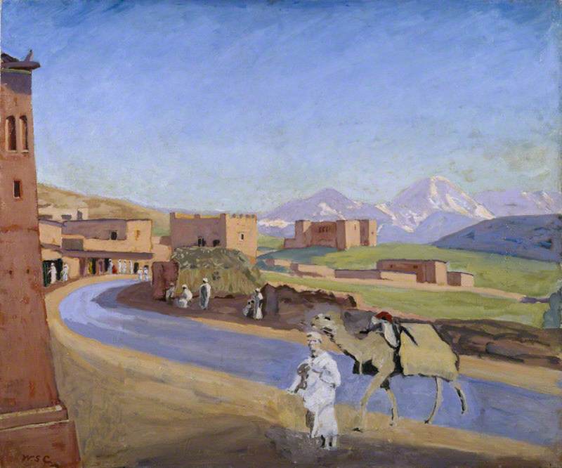 A Road at Marrakech, with a Man Leading a Camel