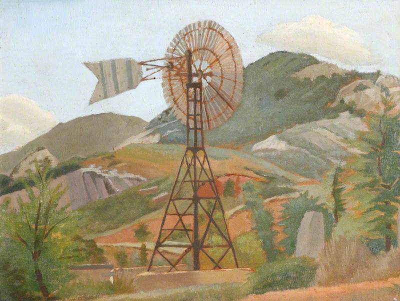 Mountain Landscape with a Windmill