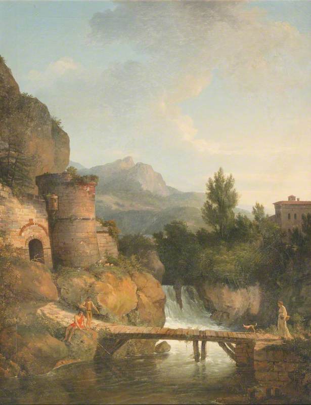Jean-Victor Bertin (French, 1767-1842) Mountainous Landscape with Classical  Figures Auction Number 2704B Lot Number 339