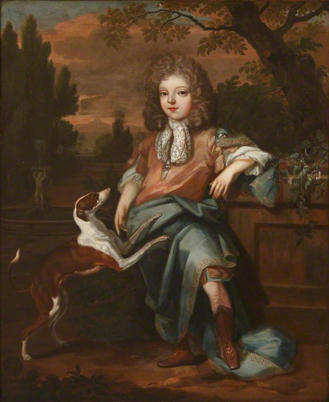 Portrait of an Unknown Young Boy with a Dog