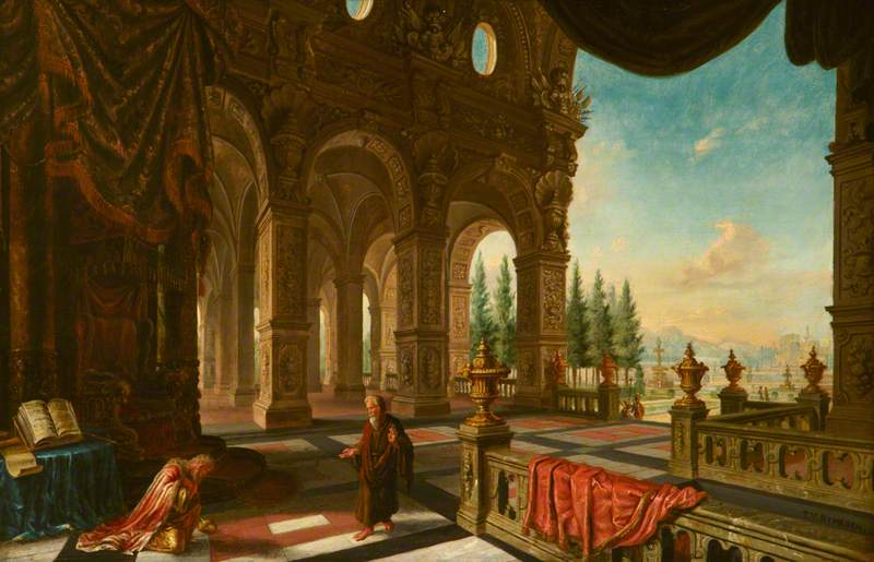 David Kneeling in His Palace before the Prophet Nathan