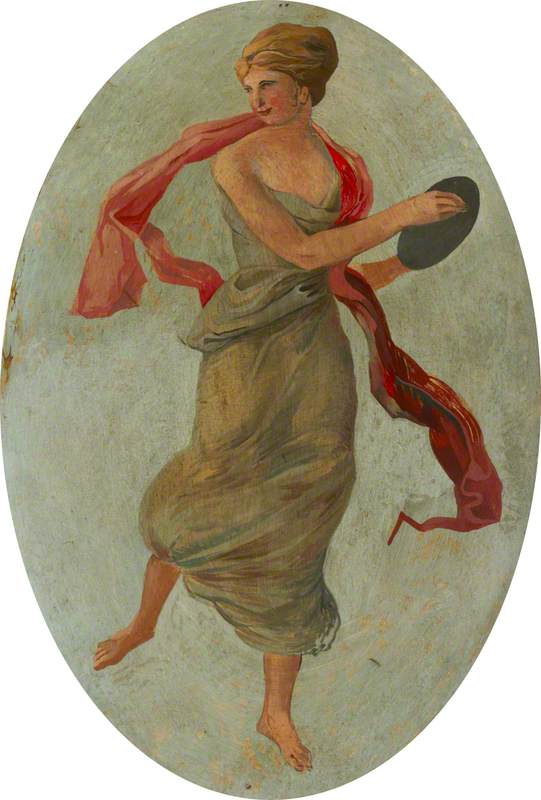 Ceiling Roundel: A Dancing Girl in Green (A Muse?)