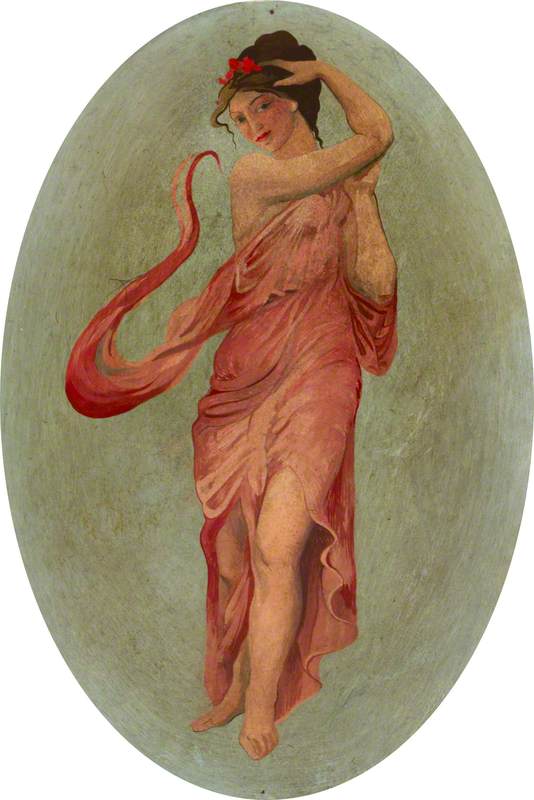 Ceiling Roundel: A Dancing Girl in Pink (A Muse?)