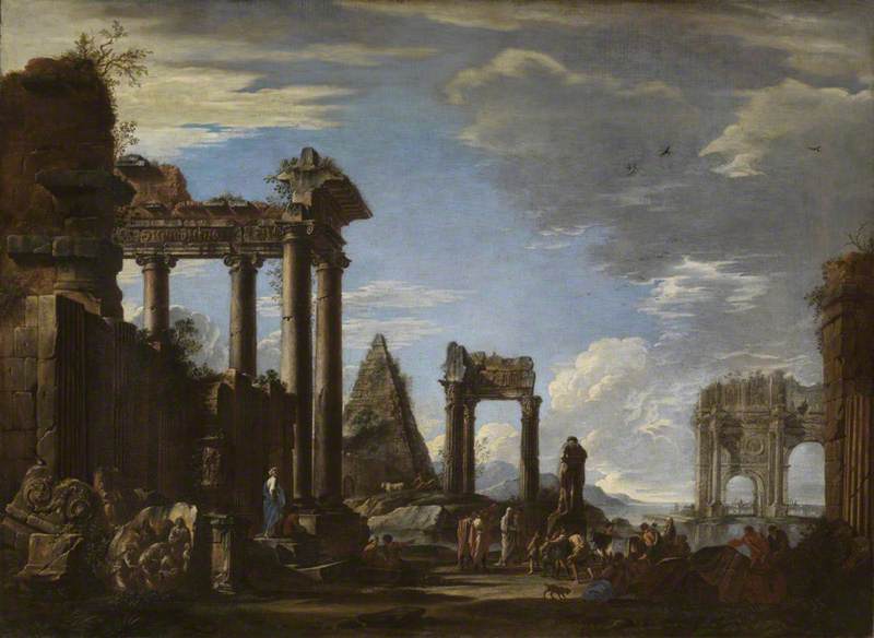 Capriccio of Roman Ruins by the Sea with Preparations for a Sacrifice