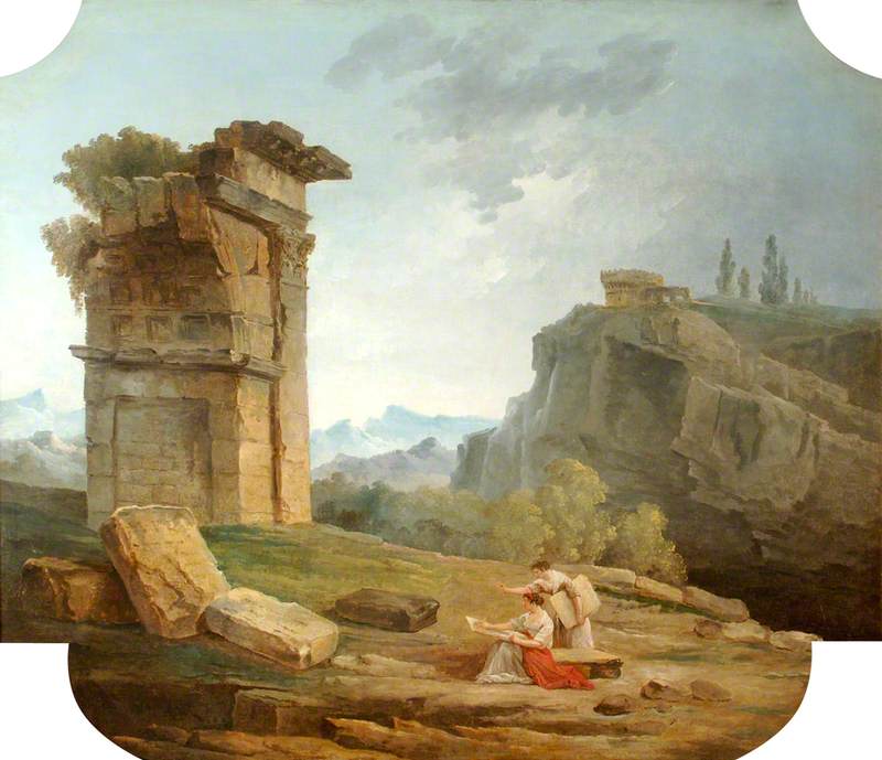 Classical Landscape with Two Women Sketching