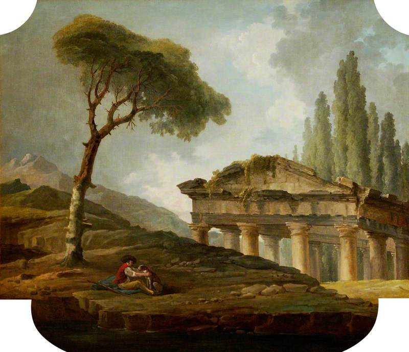 Classical Landscape with a Man and Dog