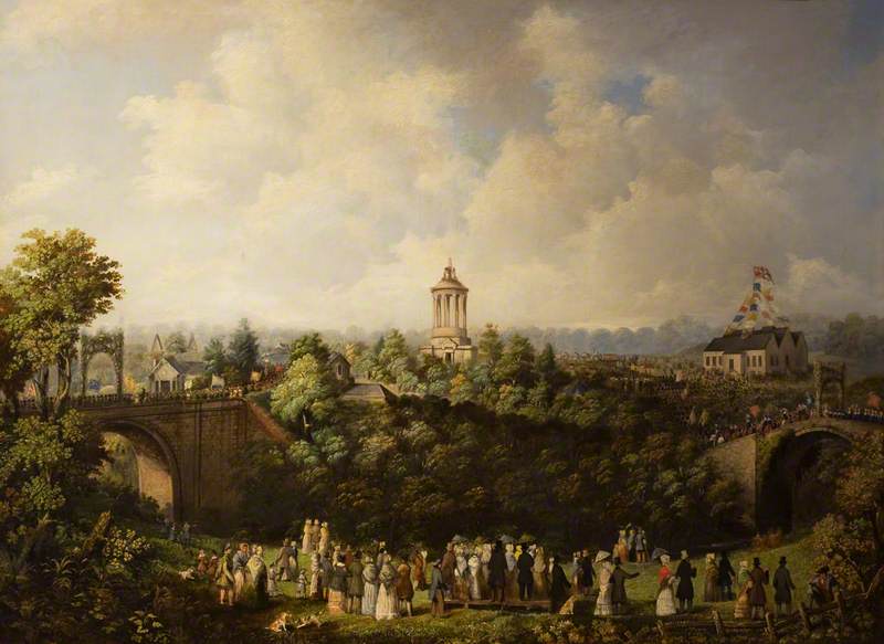 The Burns Monument and the 1844 Burns Festival Procession