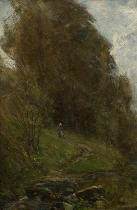 A Girl on a Woodland Path