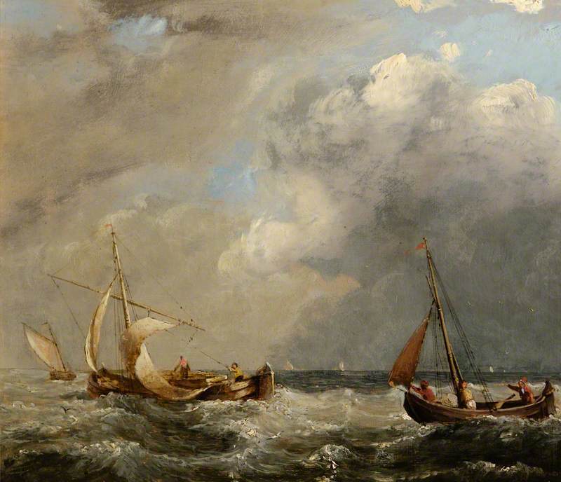 Fishing Boats in Rough Seas