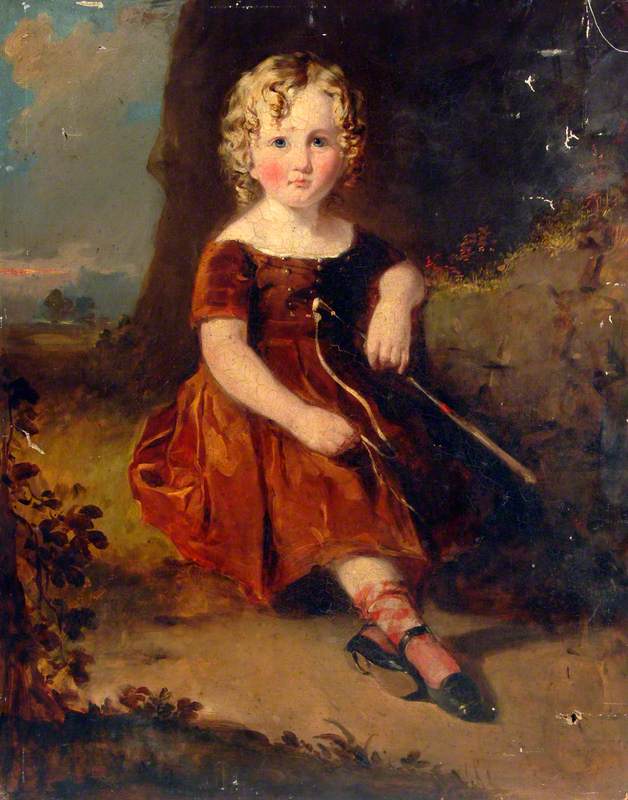 Portrait of a Young Girl with Tartan Socks